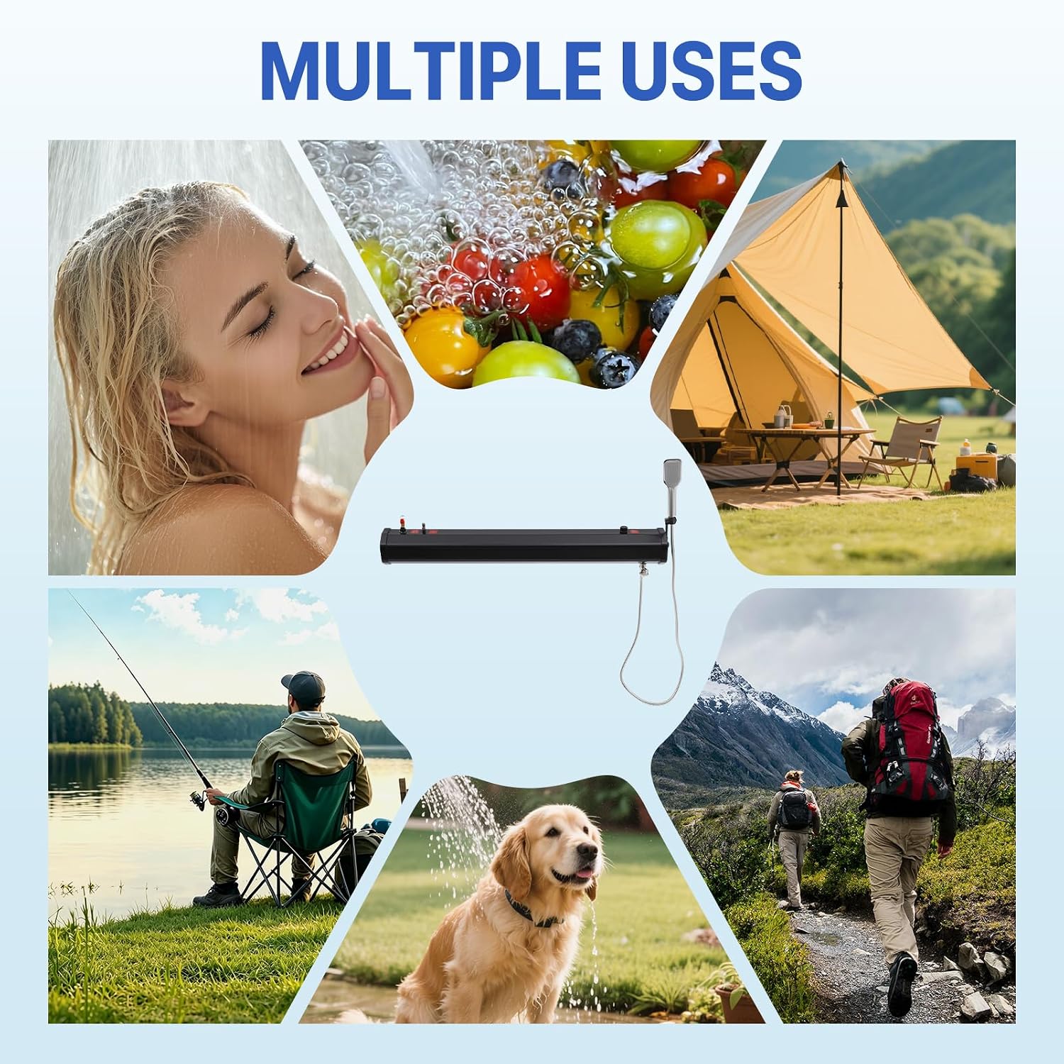 5.28 Gallon Pressurized Water Tank,Portable Car Camping Shower Water Storage Roof Rack Mounted Solar Shower or Overland Off-Road Vehicles, Pick-up Truck,Outdoor Activities Water Supply, RV, Camping