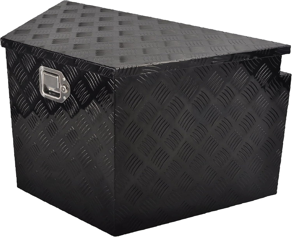 33'(L) x 19'(W) x 18'(H) Aluminum Storage Box for Utility Trailers, RV Storage Organizer with Lock & Keys - Black