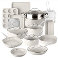 Granitestone Ceraluxe 20 Pc Ceramic Cookware Set Nonstick, Complete Pots and Pans Set Non Stick with 5 Pc Bakeware Set, Deep Frying Pan Set, & Steamer, Non Toxic PFOA Free, Oven & Dishwasher Safe