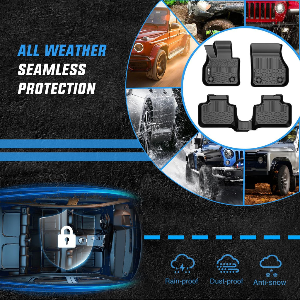 Nilight TPE Floor Mats for Mini Countryman F60 (Not for Manual Transmission) 2017 2018 2019 2020 2021 2022 2023 2024 All Weather Custom Fit Heavy Duty Floor Liners