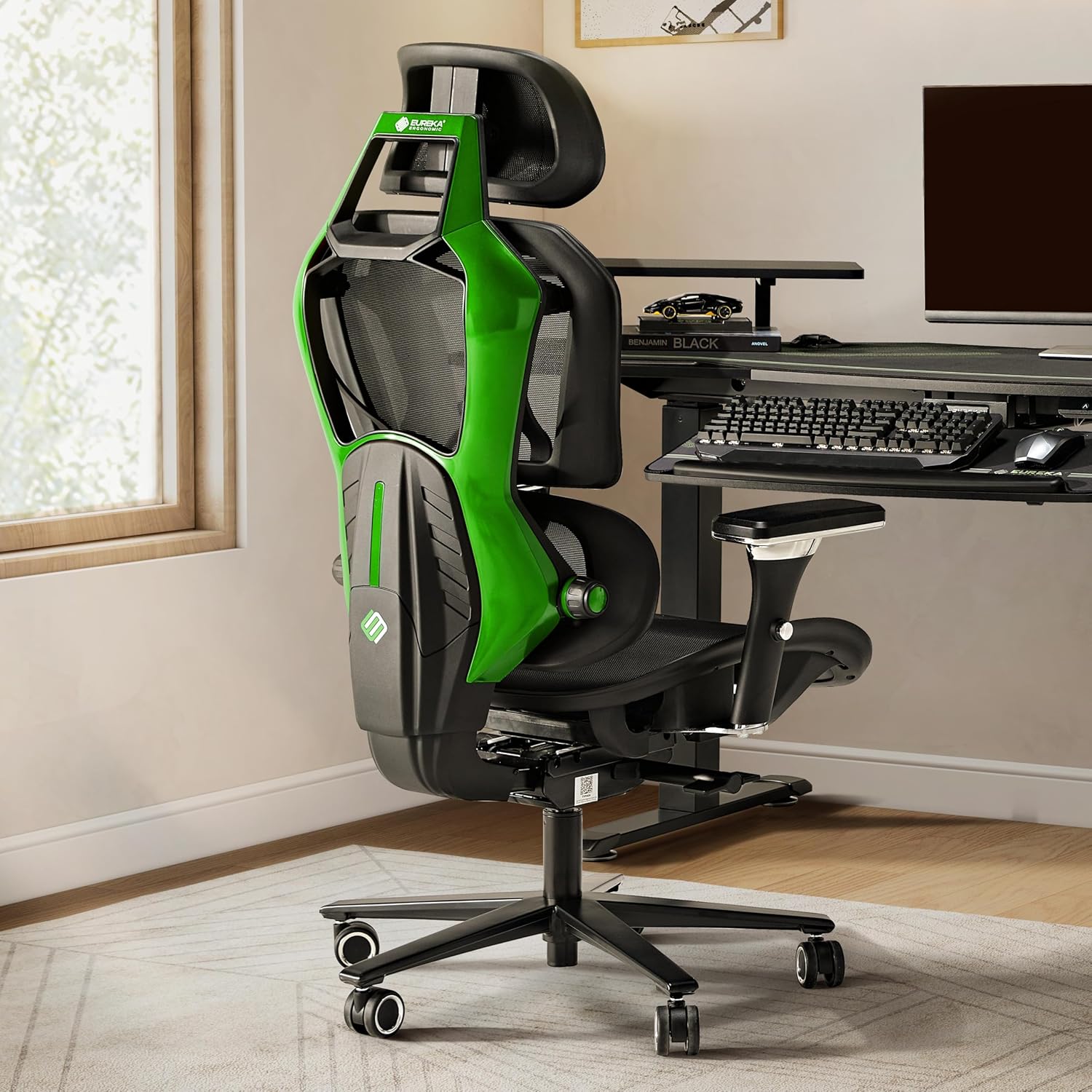 EUREKA ERGONOMIC Typhon Gaming Chair GC05, Gamer Chair with Lumbar Support, Breathable Ergonomic Gaming Chairs with 4D Armrests, High Back Gaming Chairs for Adults, Green