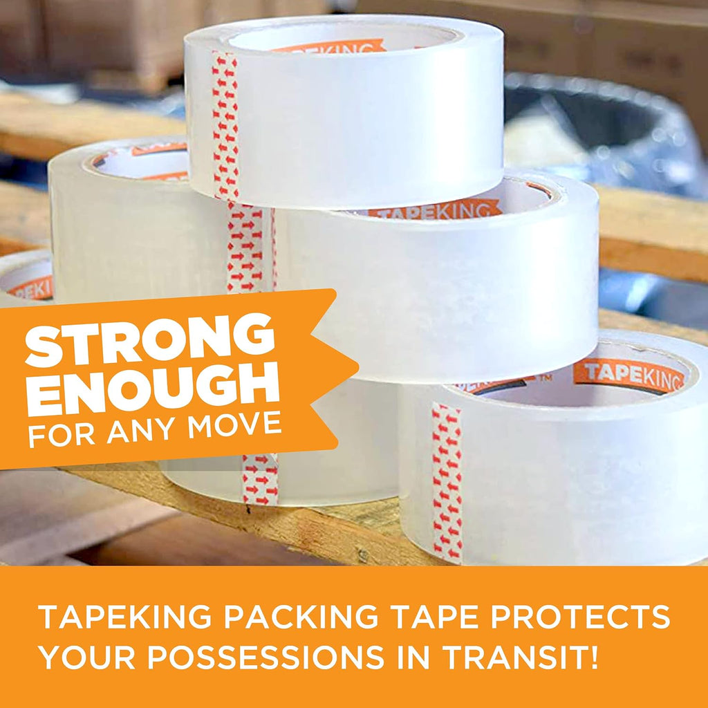 Tape King Clear Packing Tape | 110 Yards Per Roll (36 Rolls) | 1.88 Inch Wide Heavy Duty Packing Tape 2.7mil Strong Adhesive for Moving Boxes, Shipping Cartons, Office Use, Storage (3960 Yards)