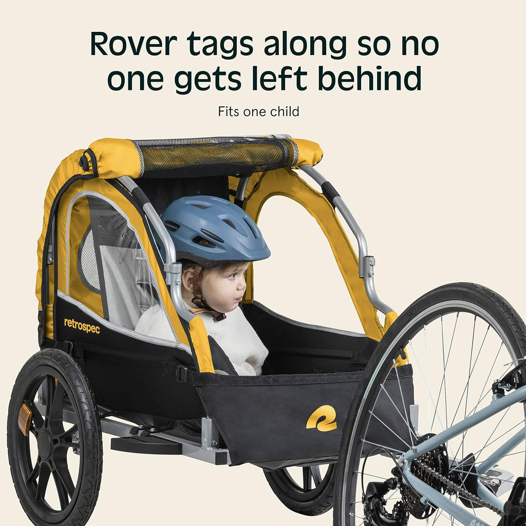 Retrospec Rover Kids Bicycle Trailer Single and Double Passenger Children's Foldable