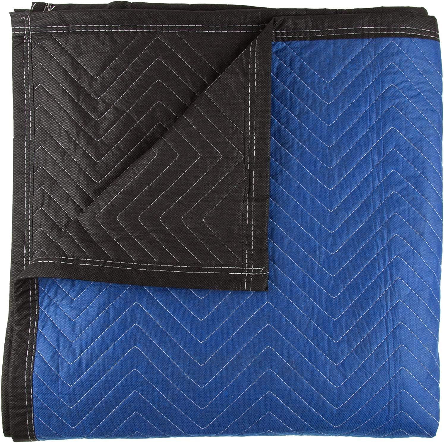 Dallas Packaging Supply 12 Supreme & Moving Blankets 80' x 72' (85 lb/dz Weight) Quilted Shipping Furniture Pads Cotton/Polyester Blend Fabric and Royal Blue in Color