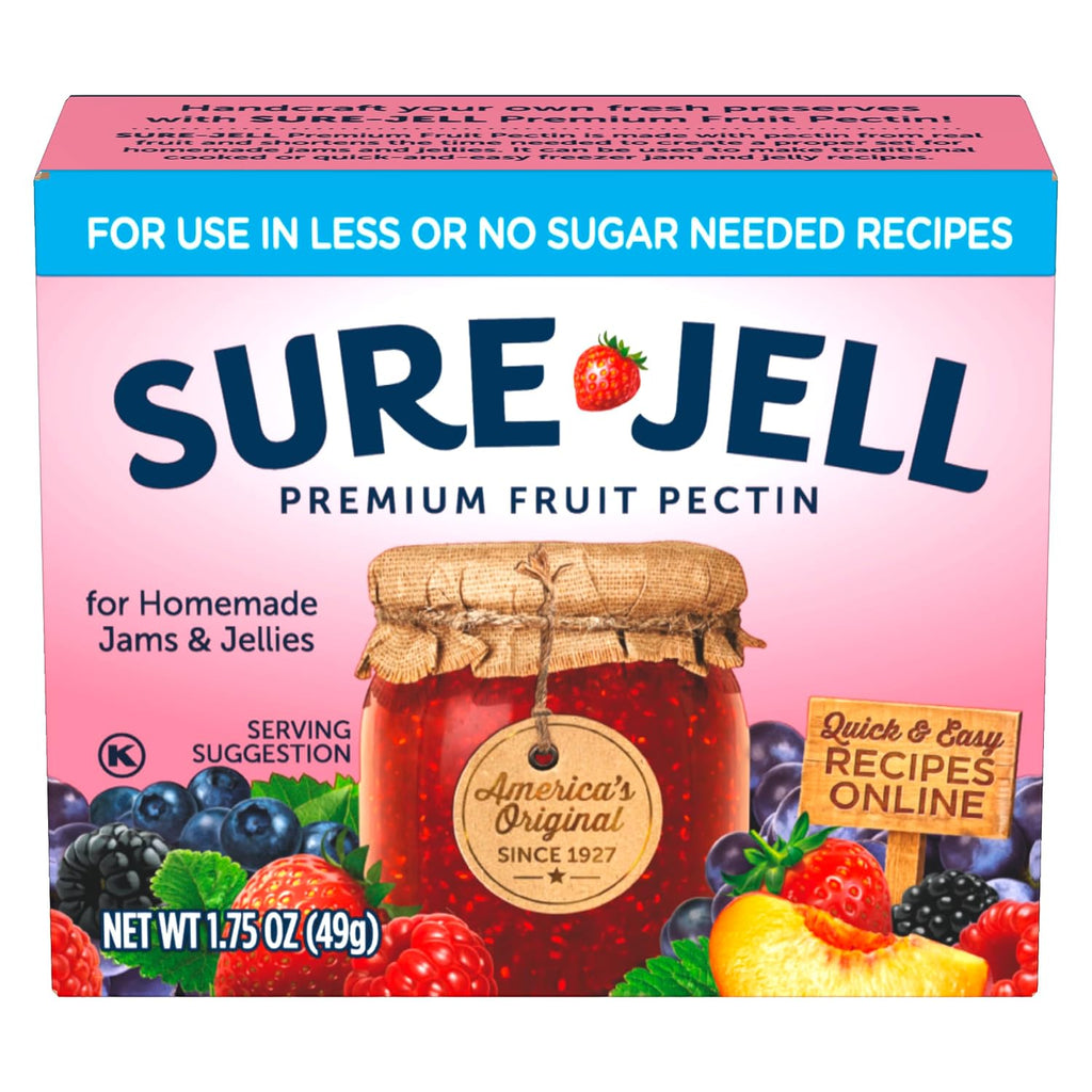 Sure-Jell Premium Fruit Pectin for Less or No Sugar Needed Recipes, 1.75 oz Box (Pack of 24)