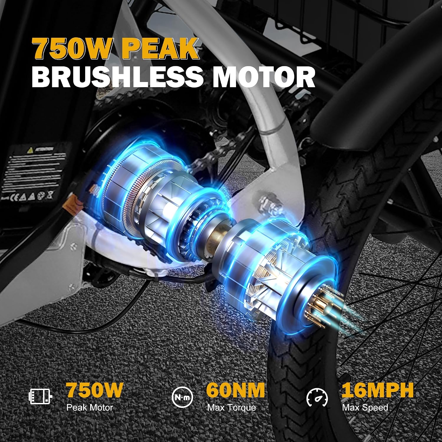 Qlife Triker Electric Bike, Peak 1200W Brushless Motor Folding Trike Ebike, 499Wh Removable Battery, Step-Thru 3 Wheel Electric Bicycle, Up to 55 Miles, 18 Tire Tricycle for Adults