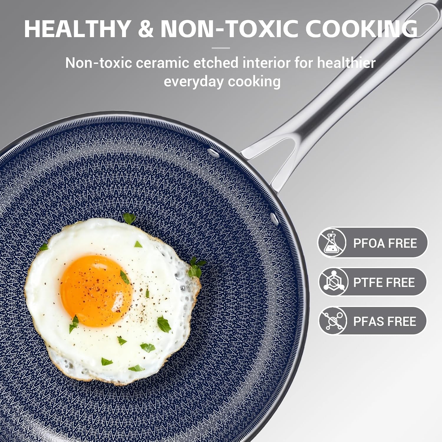 Ammeloo 3-Piece Hybrid Tri-Ply Stainless Steel Frying Pan Set & 22-Piece Baking Pans Set