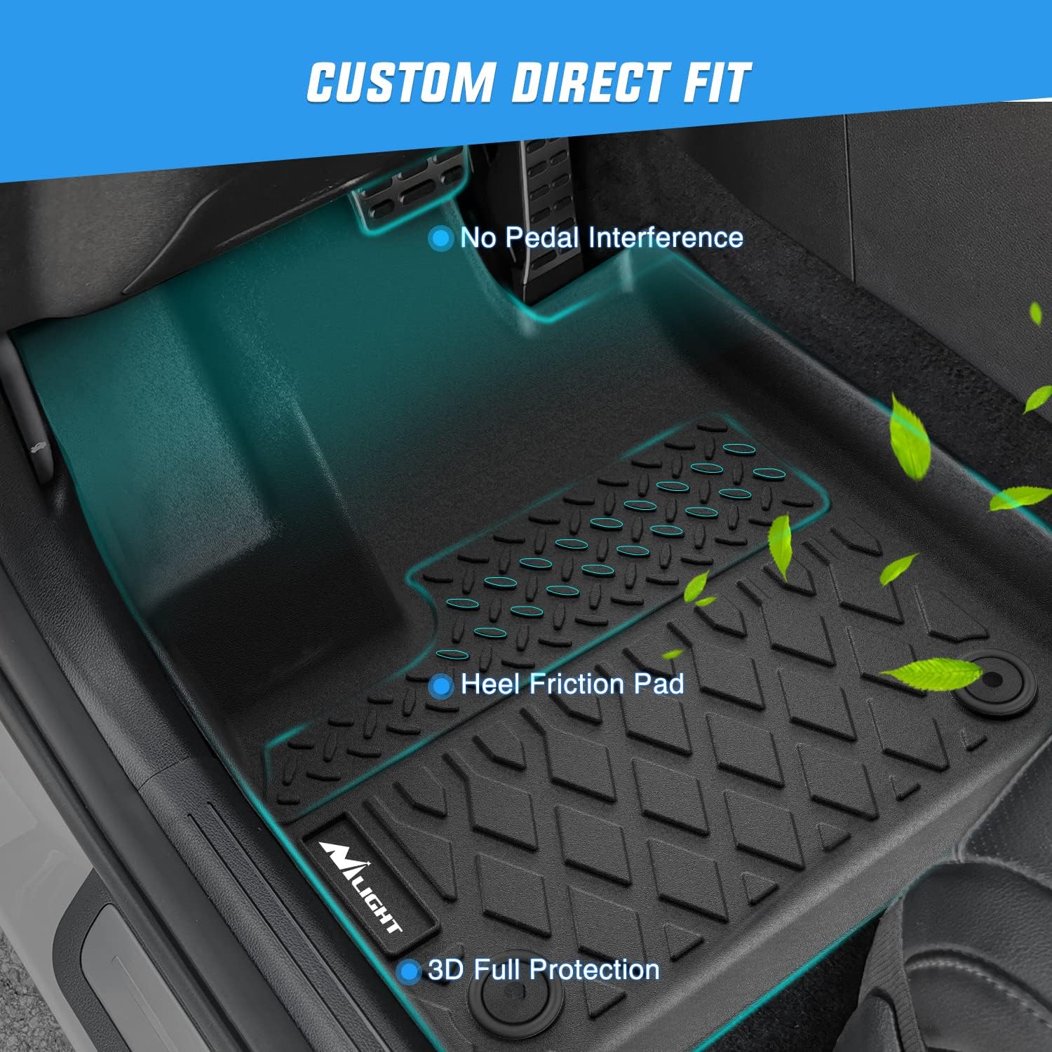 Nilight TPE Floor Mats for Mini Countryman F60 (Not for Manual Transmission) 2017 2018 2019 2020 2021 2022 2023 2024 All Weather Custom Fit Heavy Duty Floor Liners