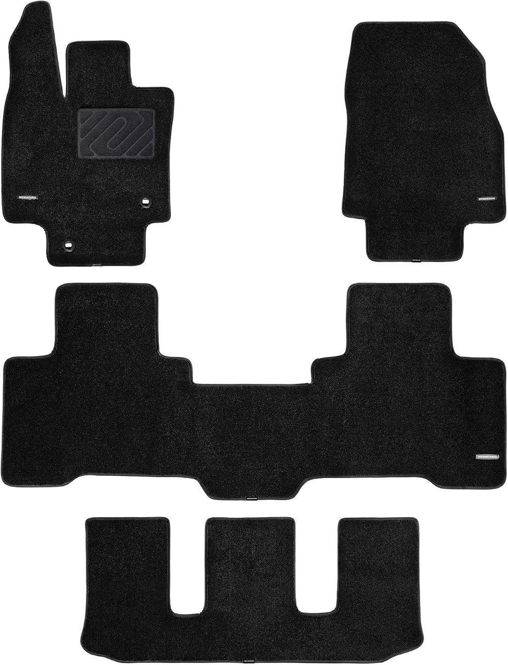 WENNEBIRD Superior Carpet Floor Mats for 2020-2026 Toyota Highlander 7 Seats, 0.5-Inch Ultra-Thick, Noise-Reducing, All-Weather Waterproof Anti-Slip – 4-Pc Set