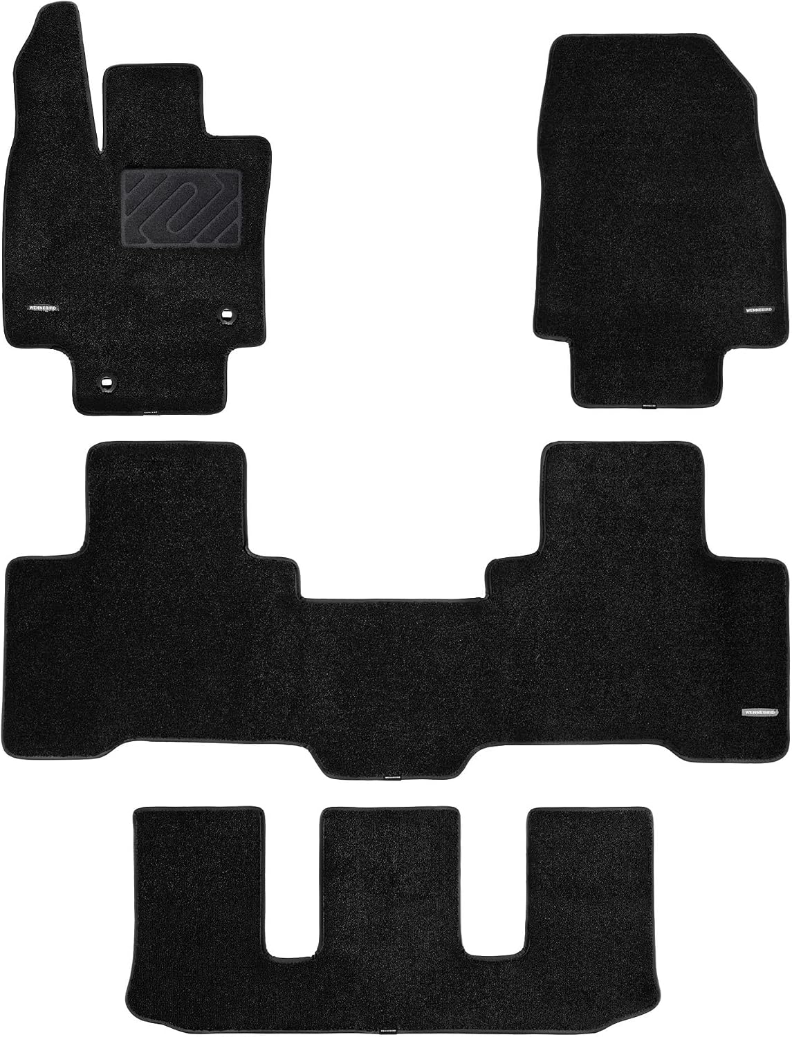 WENNEBIRD Superior Carpet Floor Mats for 2020-2026 Toyota Highlander 7 Seats, 0.5-Inch Ultra-Thick, Noise-Reducing, All-Weather Waterproof Anti-Slip – 4-Pc Set