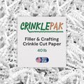 40LB USA Made White Crinkle Paper Filler | Great Shredded Paper For Gift Baskets, Shipping Packages, Gift Box Filler, Basket Filler, Birthdays, Weddings, Anniversaries | White Crinkle Shred