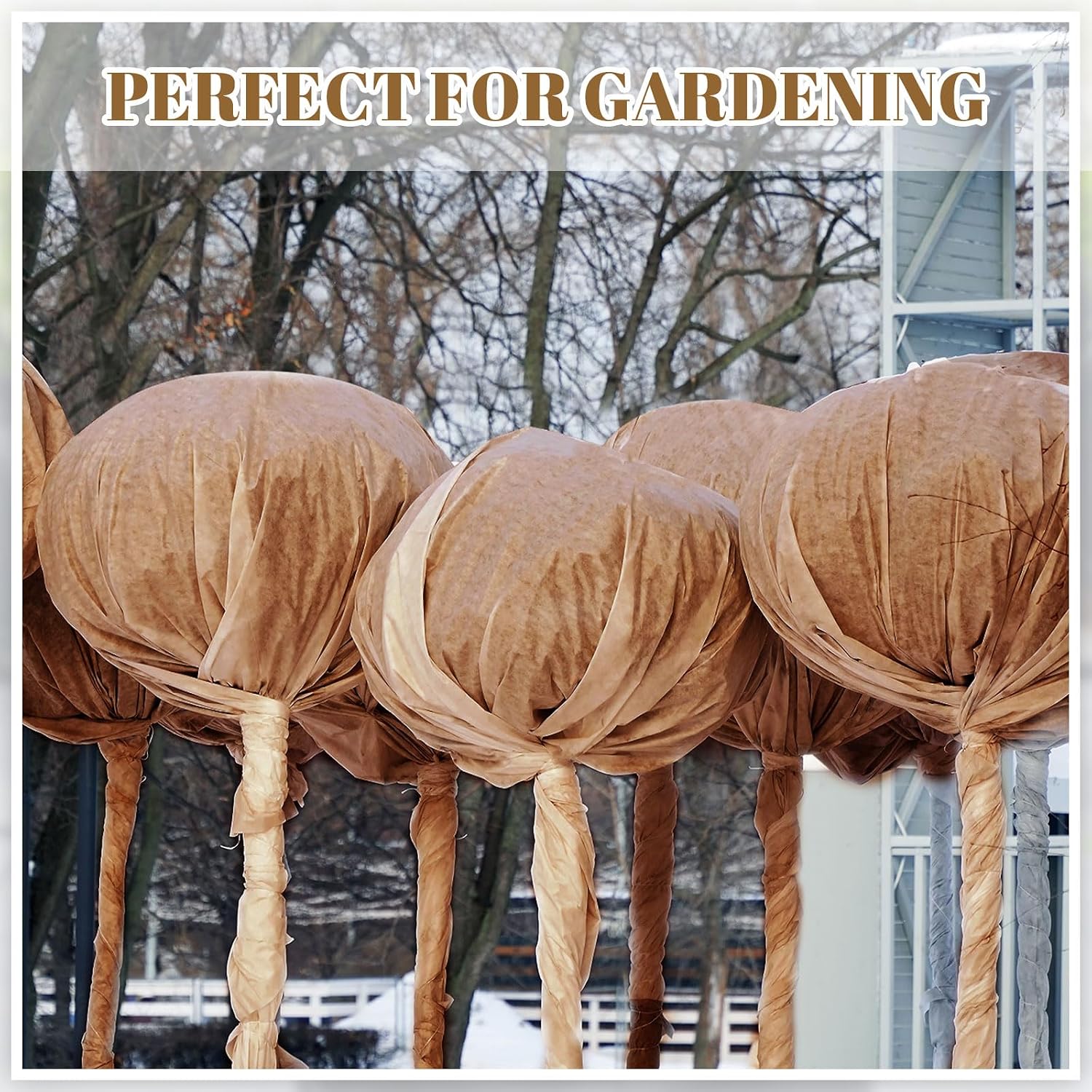 Buryeah Burlap Fabric Roll 40 x 150 ft Gardening High 50 Density Burlap Tablecloth Gift Bags Winter Tree Wrap Runner Wedding Banner Weed Barrier Carpets Plants Natural Jute for DIY Raised Bed Liner