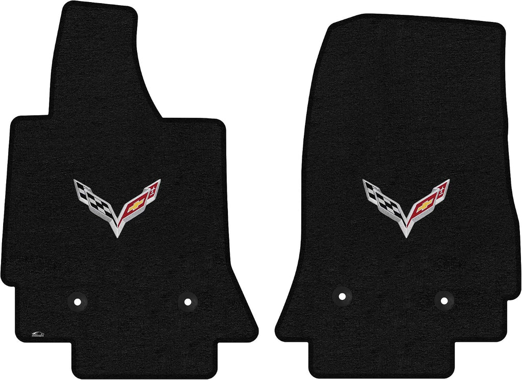 Lloyd Mats Floor Mats for Chevrolet C7 Corvette 2014-2019 | 2PC Front Mats | Charcoal | Non-Slip Backing