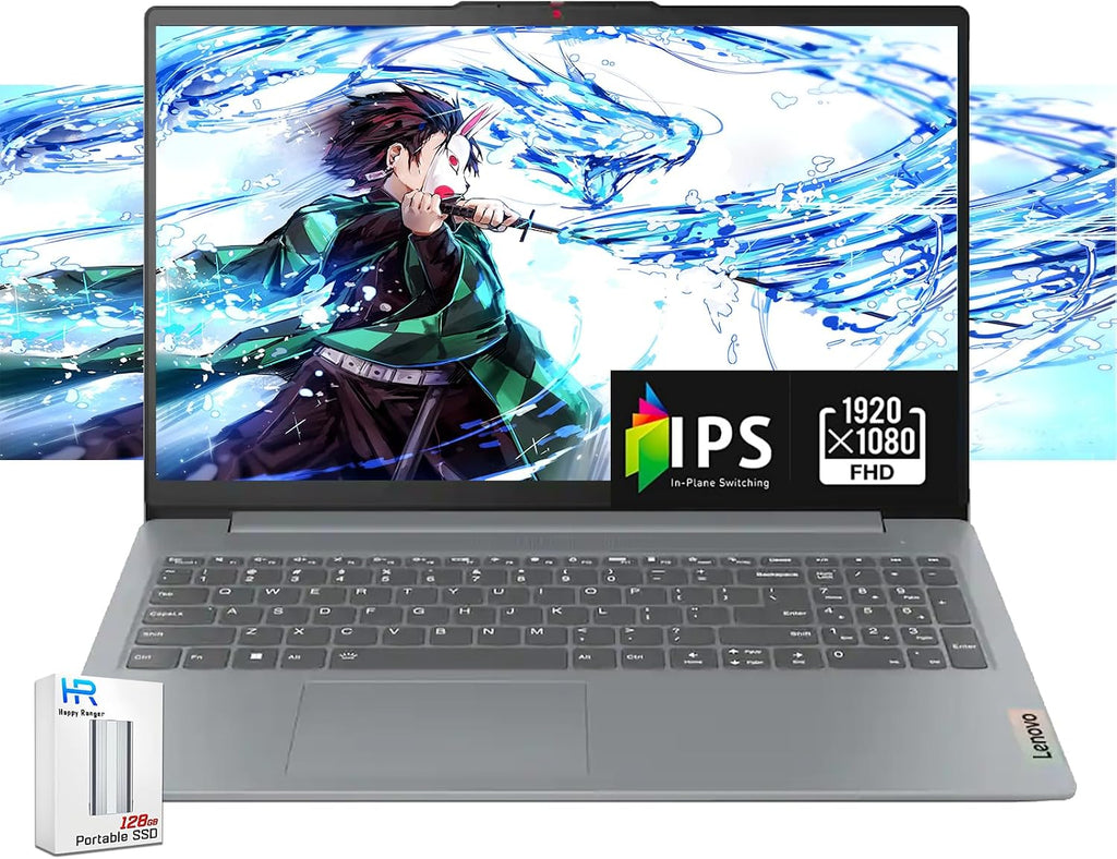 Lenovo IdeaPad Slim 3i Laptop, 15.6' FHD IPS Display, 2025 13th Intel Core i3-N305, 8GB RAM, 256GB Storage(128GB UFS +128GB PSD), Windows 11 Home in S Mode with Copilot, Long Battery Life