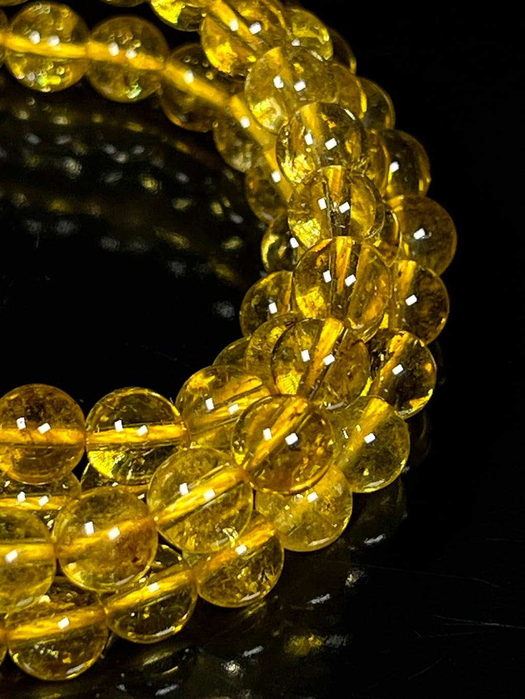 AAA Citrine Mala Necklace – 8mm 108 Beads – Solar Energy