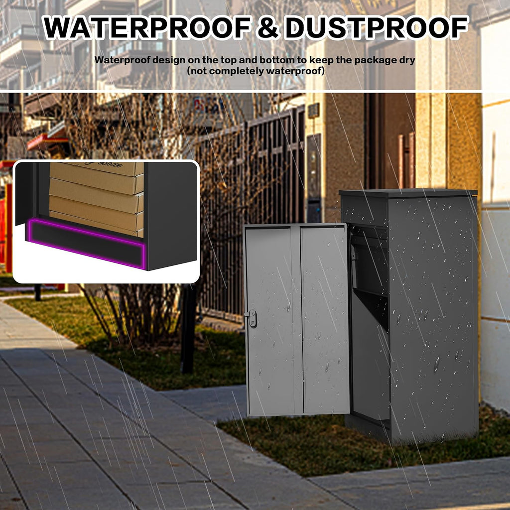 Package Delivery Boxes for Outside,Large Mailbox for Parcel, Anti-Theft Parcel Mailbox with Coded Lock, Wall Mounted Waterproof Home Parcel Box for Porch Yard, Galvanized Steel (19.7'x16.1'x50')