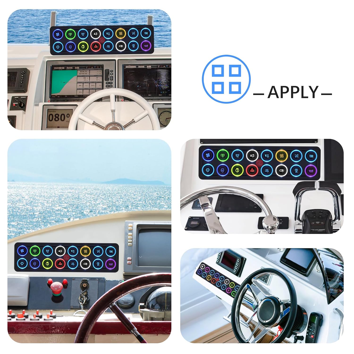 MaySpare Switch Panel Upgraded Multicolored Toggle Momentary Pulse Panel,Electronic Relay System for Yachts Trucks Off-Road Vehicles RVs SUVs UTVs ATVs- IP68 Waterproof (16 Gang Switch Panel)
