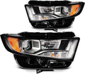 Headlight Assembly Fit 2015-2018 for Edge Driver & Passenger Side Headlight Black Housing Amber Reflector FT4Z13008A