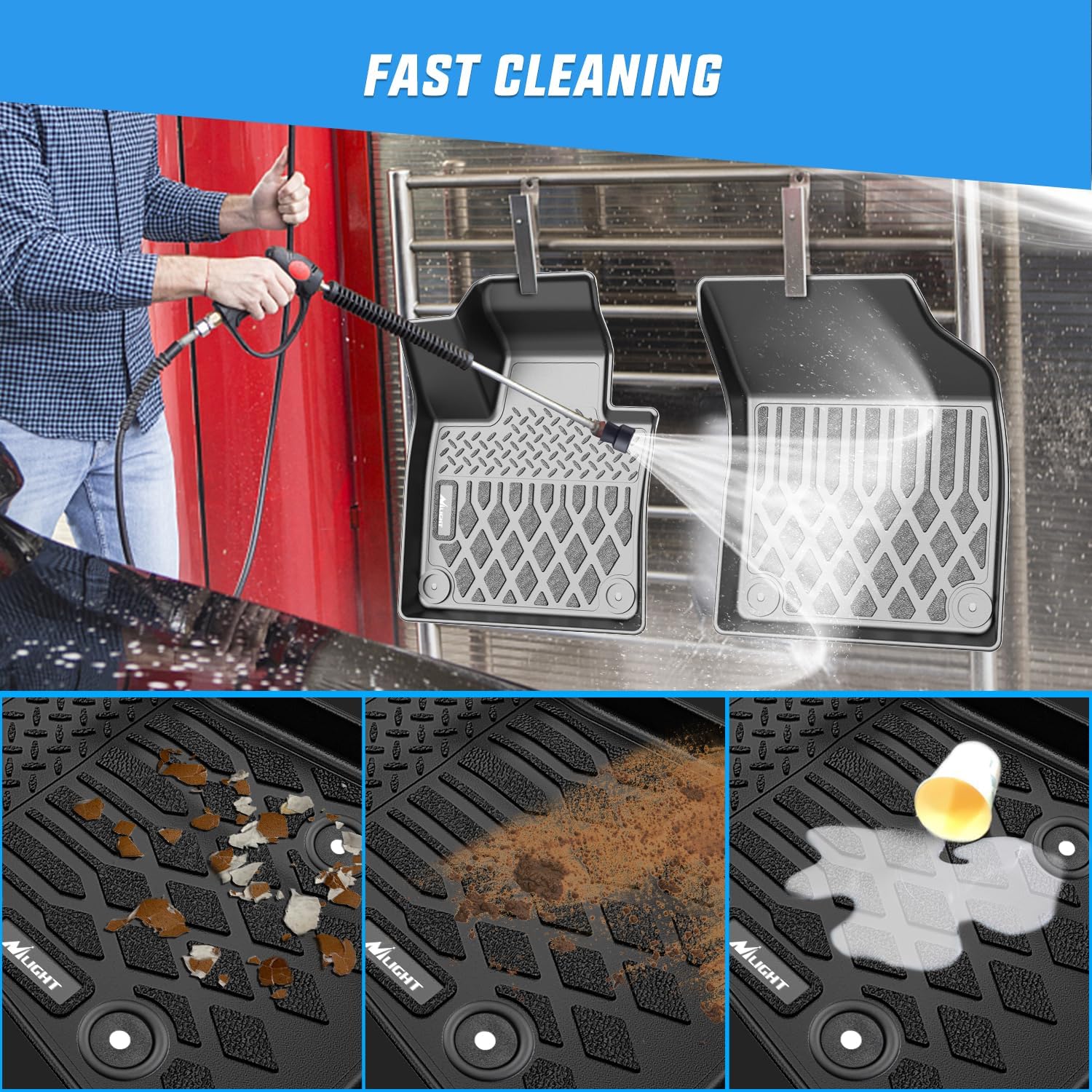 Nilight TPE Floor Mats for Volvo XC90 2016 2017 2018 2019 2020 2021 2022 2023 2024 2025 2026 (Only for Plug-in Hybrid Models) All Weather Custom Fit Heavy Duty Floor Liners