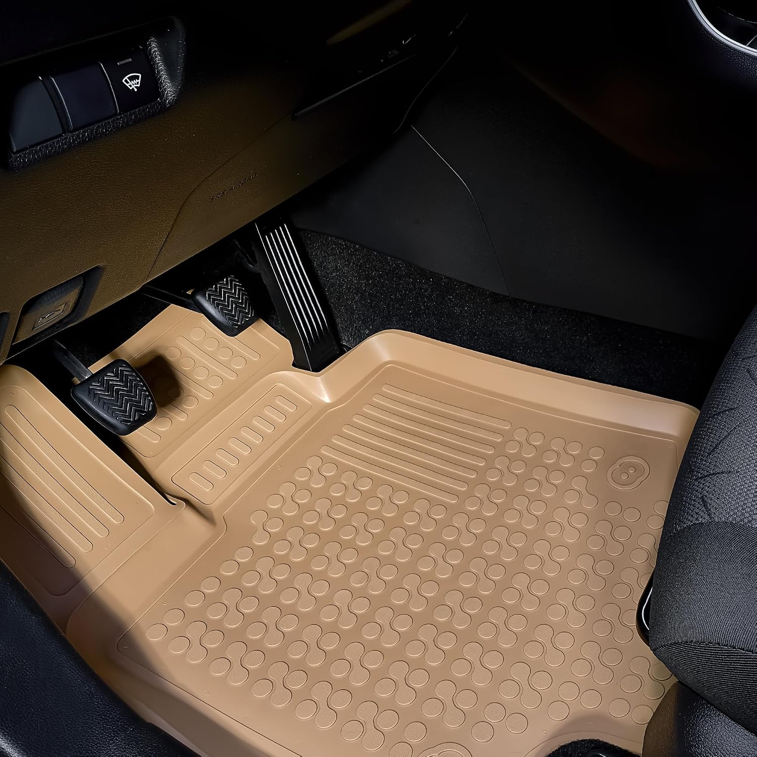 REZAW-PLAST Rubber Car Mats Compatible with 2004 2005 2006 2007 2008 2009 Lexus RX Floor Mats Tailored All Season Waterproof Custom Fit Beige