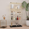 65' Tall Tempered Glass Display Cabinet with LED Lights&Rolling Wheels, Curio Cabinet with 4 Shelves with 2 Door, Quick-Install Style Floor Standing Bookshelf File Cabinet for Living Room Office
