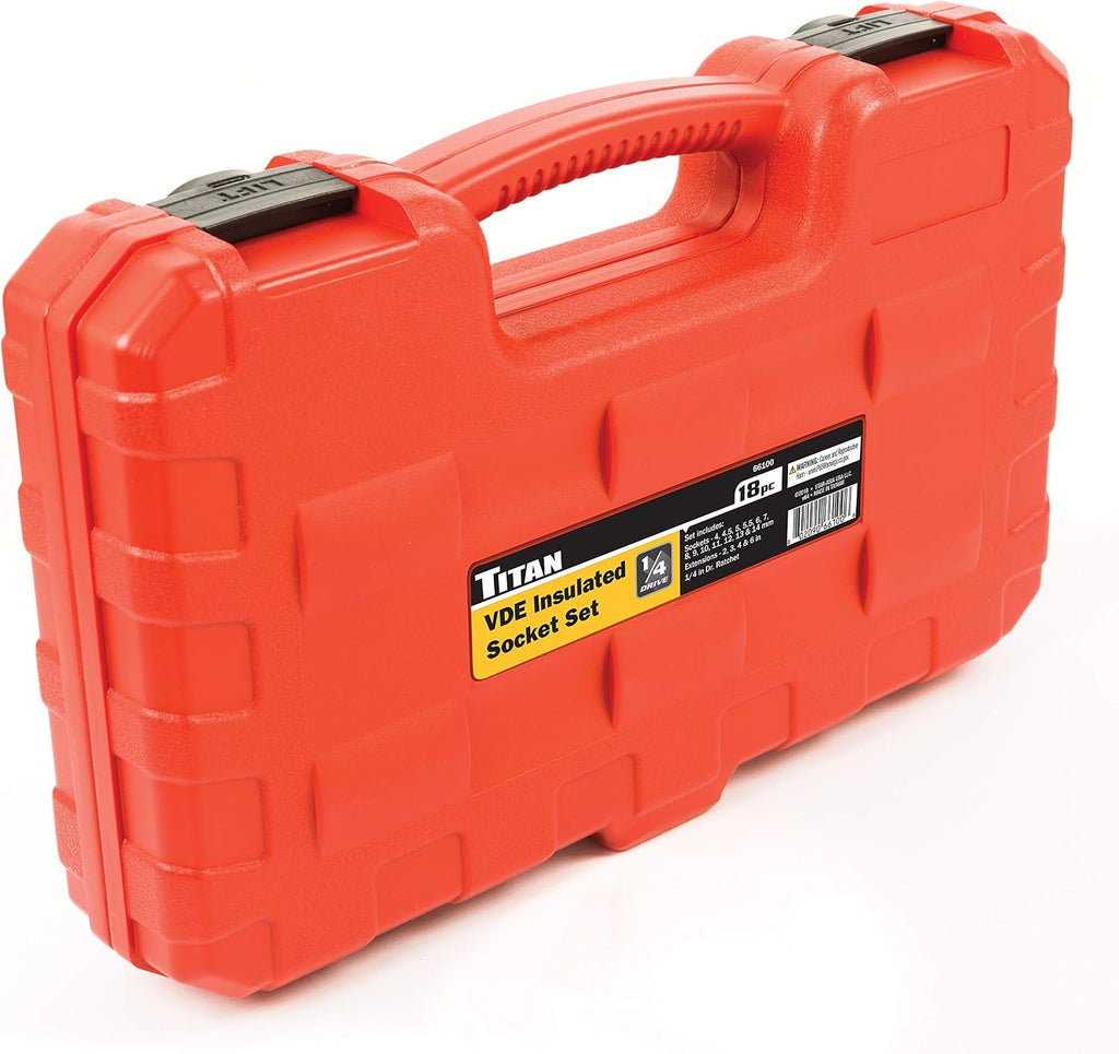 Titan 66100 18-Piece 1/4-Inch Drive VDE Insulated Socket Set