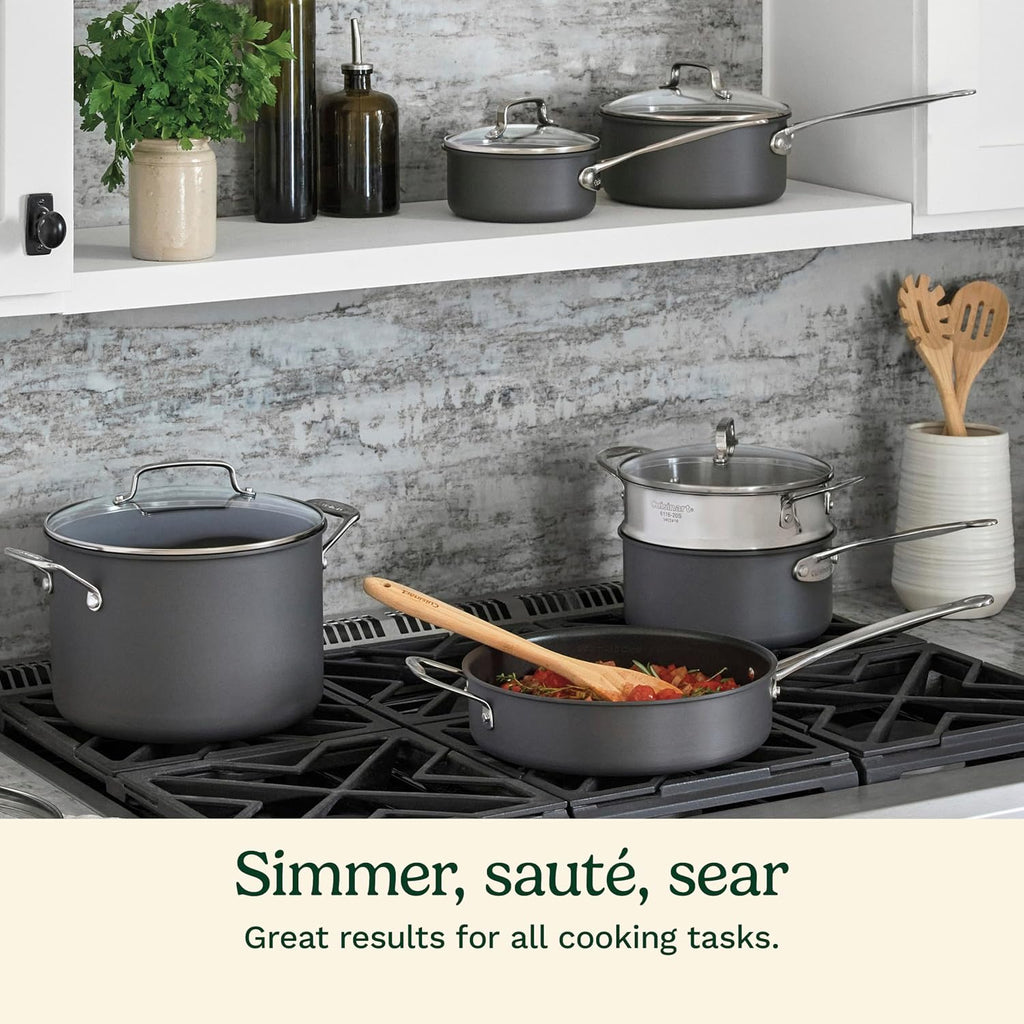 Cuisinart Chef's Classic™ Nonstick Hard Anodized 17 Piece Set w/Tempered Glass Lids