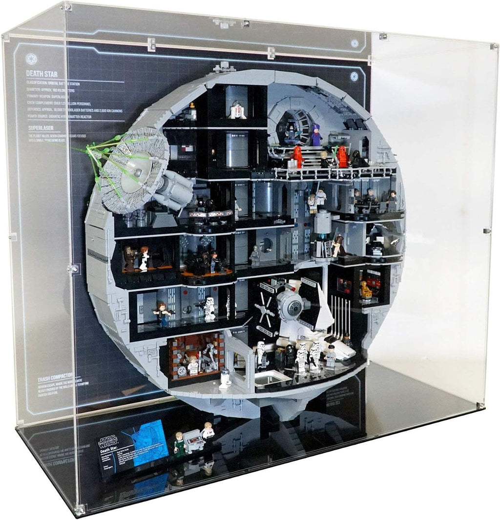 Display Case Compatible with LEGO Set 75419 Death Star UCS – Clear Acrylic Dustproof Showcase for Star Wars Enthusiasts - Set NOT Included