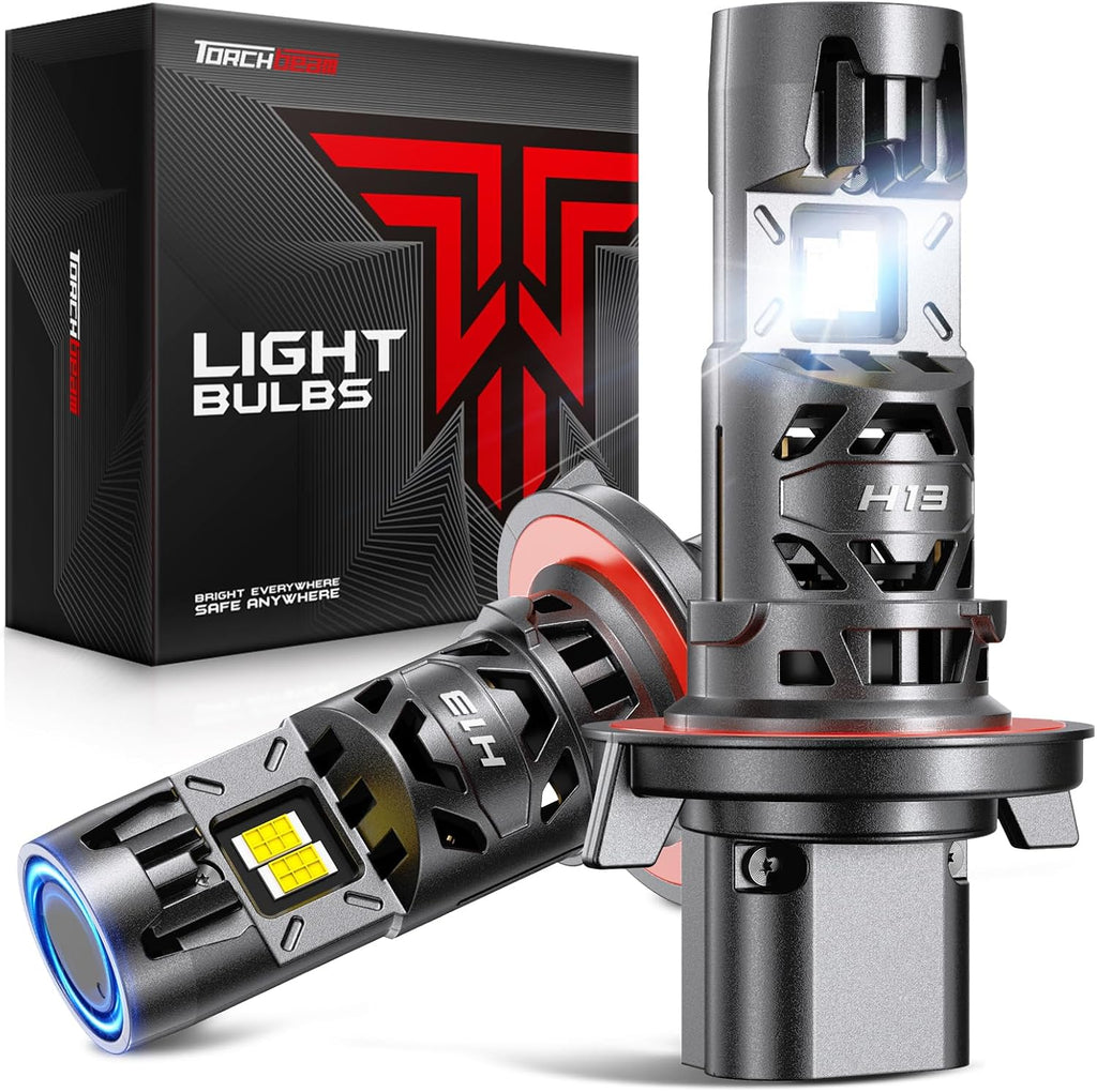 Torchbeam T5A H13 LED Bulbs, 55W, 80000 Lumens, High Beam, Halogen Head Light Bulbs for Car, Fog Light Bulbs,HeadIight Bulb Low Beam & High Beam, Pack of 2