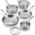 Titanium Pans set, 8 Pcs Pure Non Stick Cookware set for Cooking, Non-Toxic, PFAS/PFOA/PTFE Free Cookware, Dishwasher&Oven Safe, Kitchen Induction Compatible