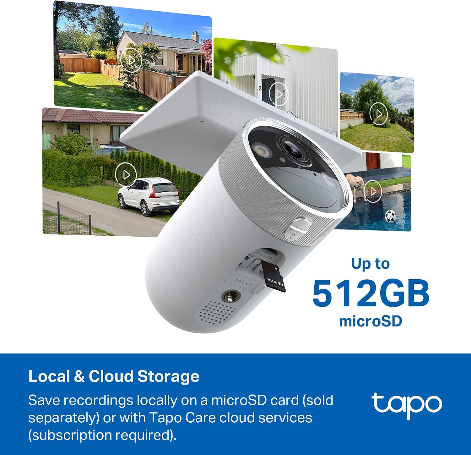 Tapo MagCam 4K Outdoor Wireless Security Camera - Battery with Integrated Solar, Magnetic Mount, Person/Vehicle Detection, 24/7 Capture, Subscription-Free Local Storage or Optional Cloud, C465