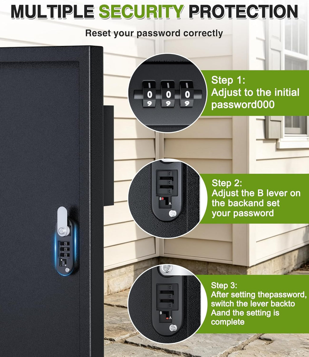 45.3IN Package Delivery Boxes for Outside, Ultra Large Mailbox for Parcel, Automobile Steel Parcel Mailbox, Waterproof Anti-Theft Parcel Drop Box for Home and Business