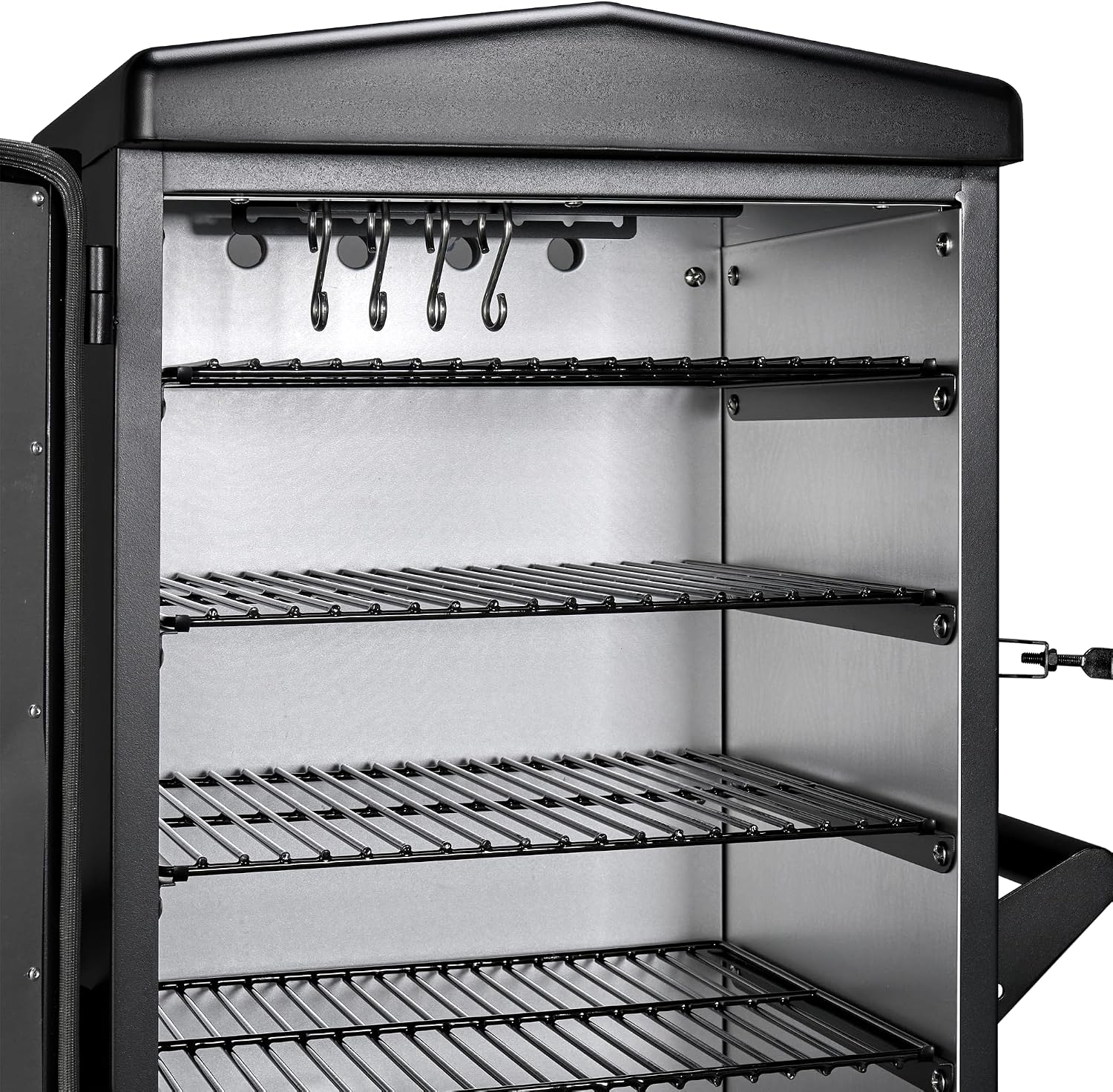 Digital Electric Smoker with Cover, LED Display Build in Meat Probe Large Capacity BBQ Smokers, 4 Racks Smoke More with 633 sq in Cooking Area