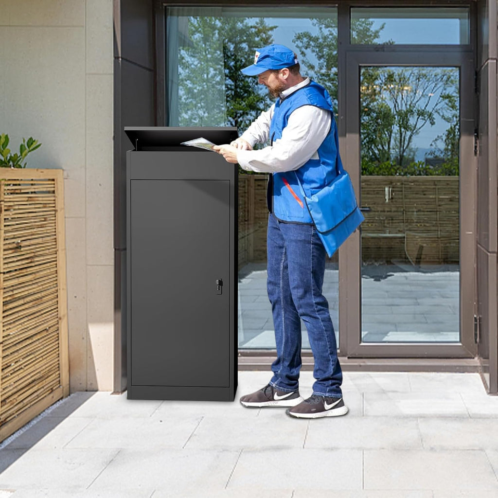 Package Delivery Boxes for Outside,Large Mailbox for Parcel, Anti-Theft Parcel Mailbox with Coded Lock, Wall Mounted Waterproof Home Parcel Box for Porch Yard, Galvanized Steel (19.7'x16.1'x50')