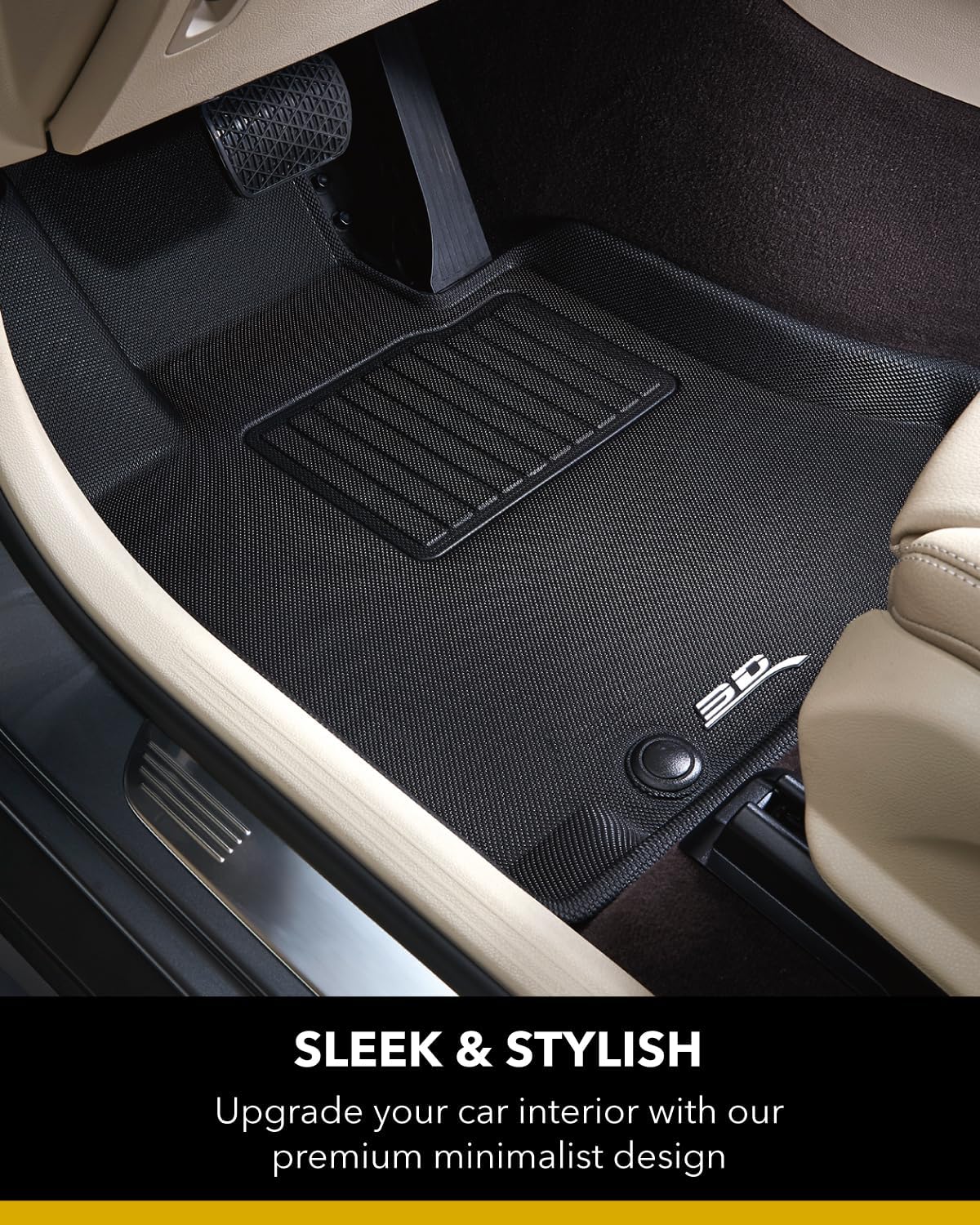 3D MAXpider All-Weather Floor Mats for Lexus RX330 / 350 2004-2009 Custom Fit Car Floor Liners, Kagu Series (1st & 2nd Row, Black) (L1LX03901509)