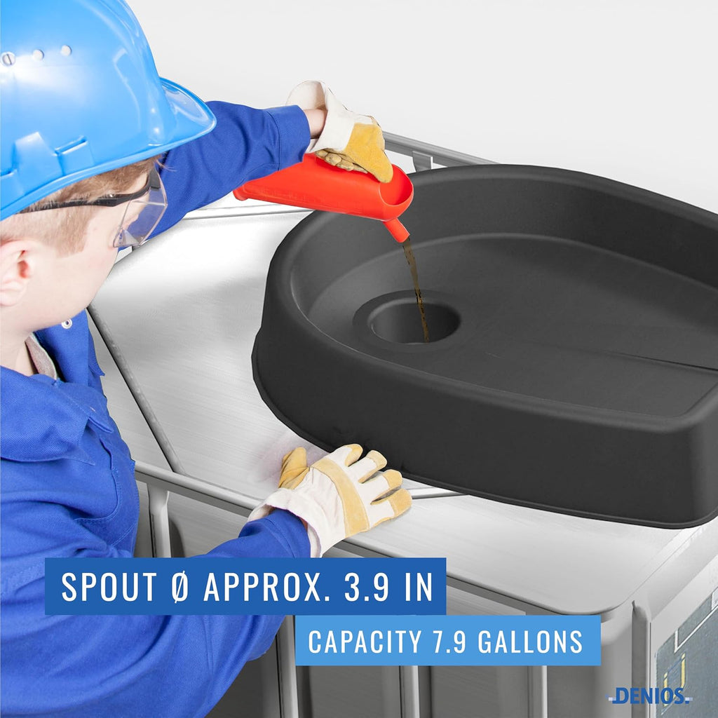 DENIOS® IBC – Chemically Resistant Polyethylene – Large IBC Funnel for Totes – Small Drain Opening – Durable IBC Tote Funnel for Efficient Handling of Liquids