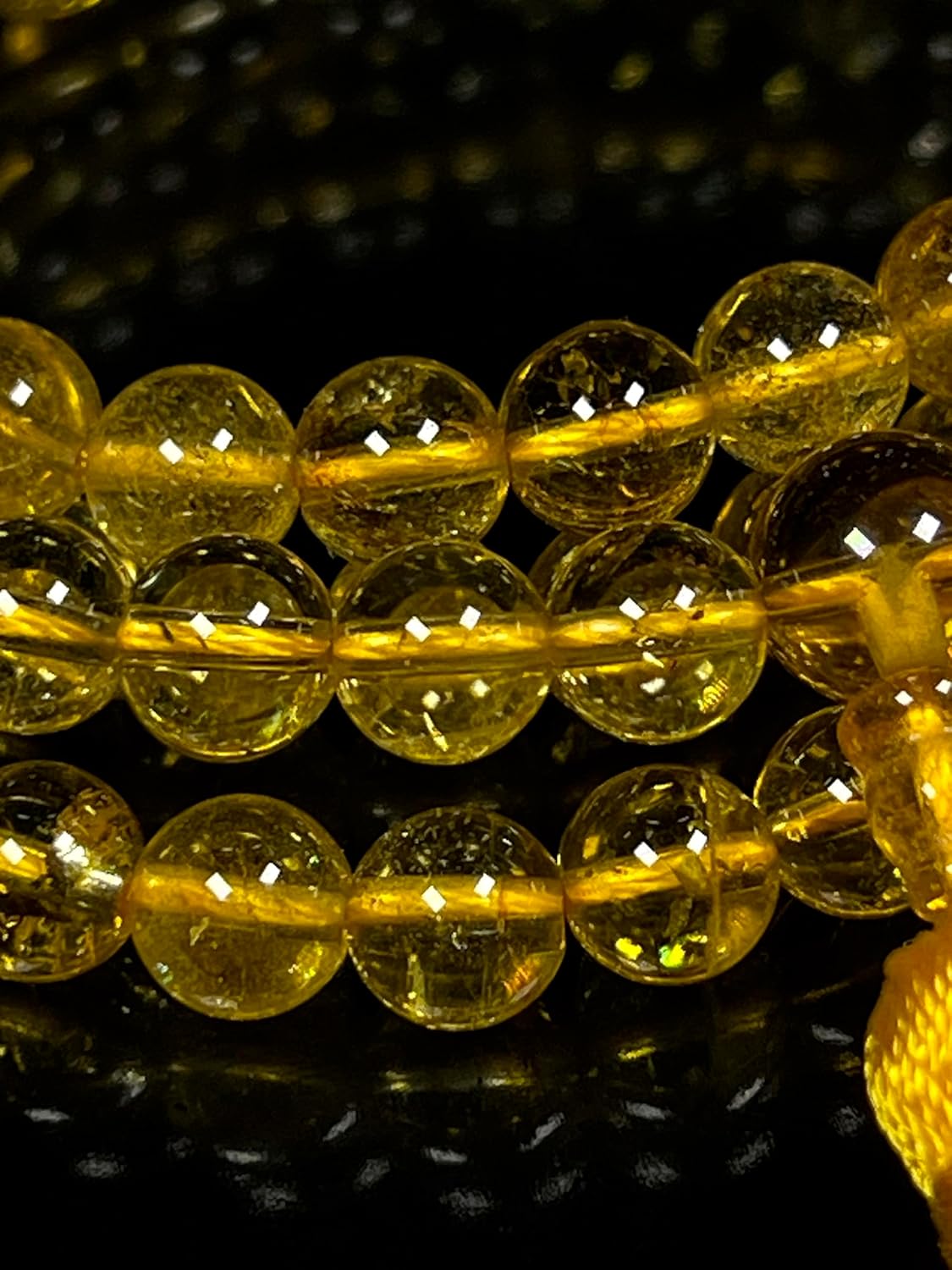 AAA Citrine Mala Necklace – 8mm 108 Beads – Solar Energy
