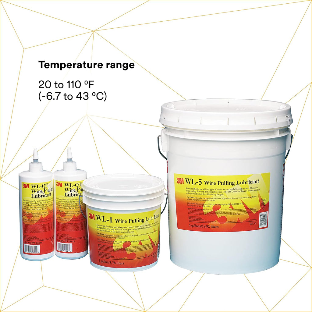 3M Wire Pulling Lubricant Gel WL-5, 5 Gallons | Excellent Lubricant for Pulling a Wide Variety of Cables Types