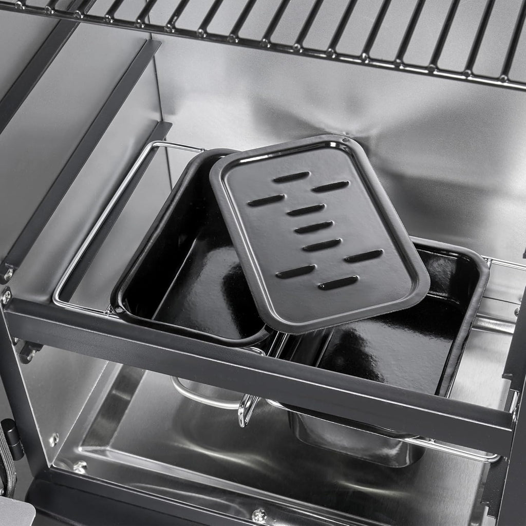 Digital Electric Smoker with Cover, LED Display Build in Meat Probe Large Capacity BBQ Smokers, 4 Racks Smoke More with 633 sq in Cooking Area