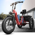 PUCKIPUPPY Dual Battery Electric Tricycle with 110-Mile High Range, 960W Peak Motor Pickup Class Trike, 500lb Load Capacity, 20'' Fat Tires and Large Basket for City and Mountain Trails, Husky Plus