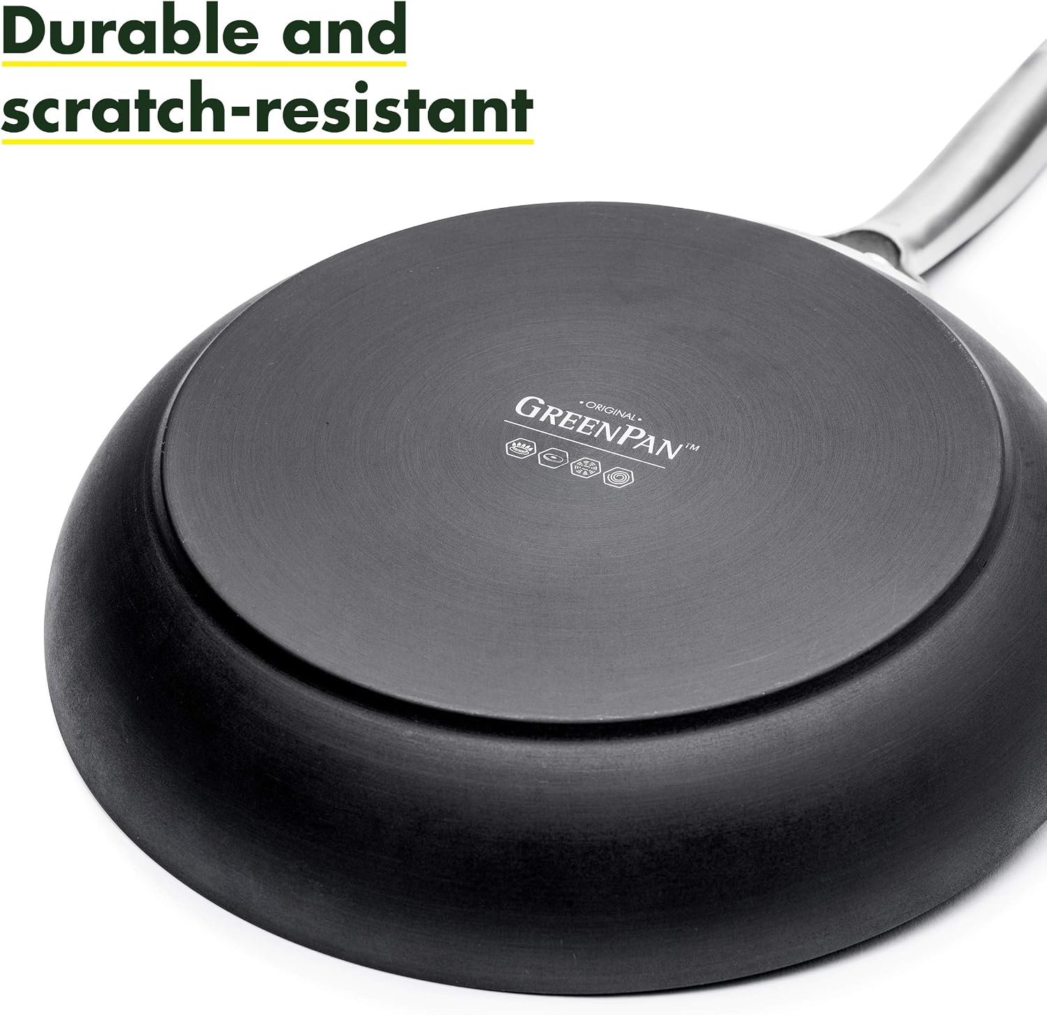 GreenPan Paris Pro Hard Anodized Healthy Ceramic Nonstick, 11 Piece Cookware Pots and Pans Set with Stainless Steel Lids, PFAS-Free, Dishwasher Safe, Grey & Cooking Tools 5 Piece Utensil Set, Black