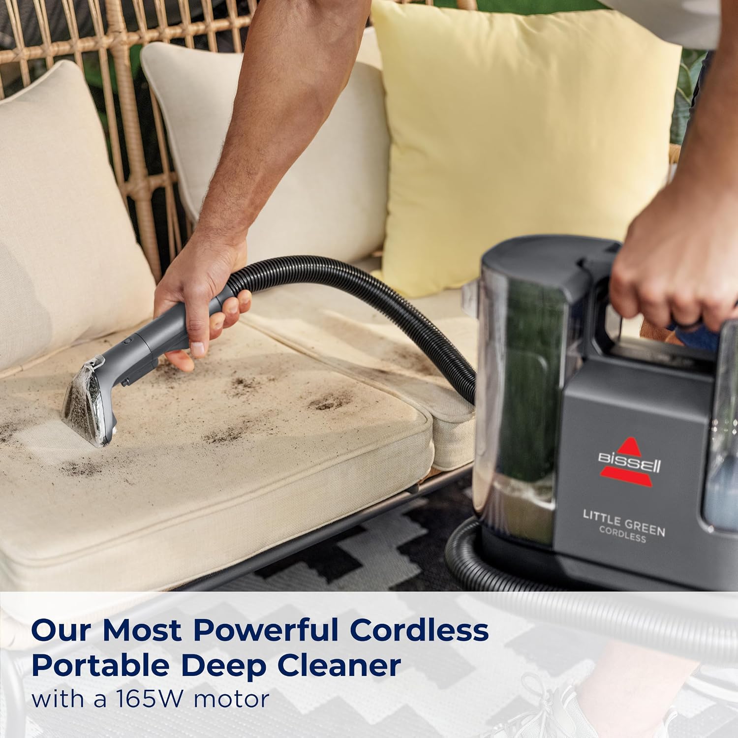 BISSELL Little Green Cordless SmartMix, Powerful Cordless Suction, HydroRinse Self-Cleaning Hose Tool, Pro Oxy Spot & Stain Formula Included