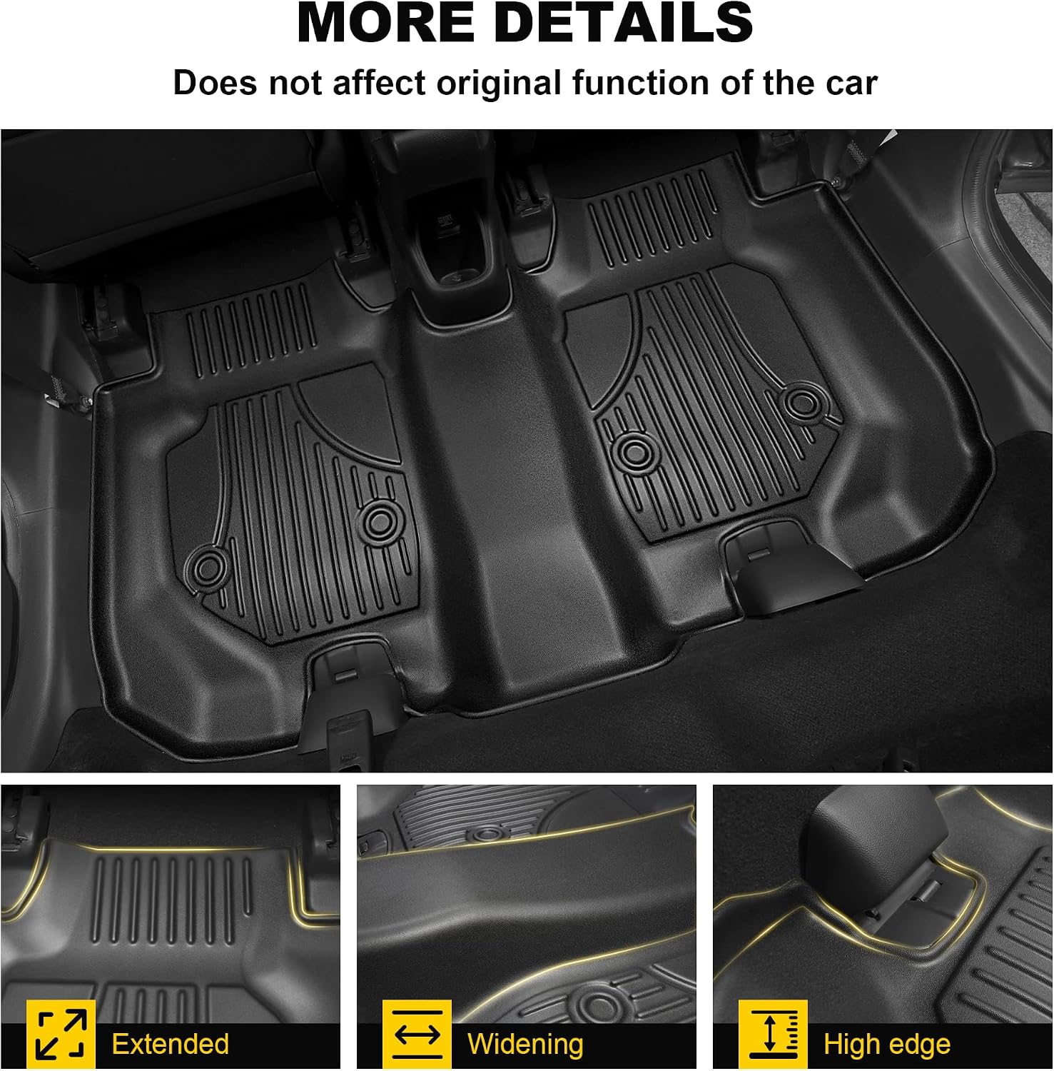 Full Set Floor Mats for Honda HRV 2016-2022 | All Weather TPE Custom Fit HR-V Floor Liners 1st & 2nd Row & Seat Back Mat & Cargo Mat