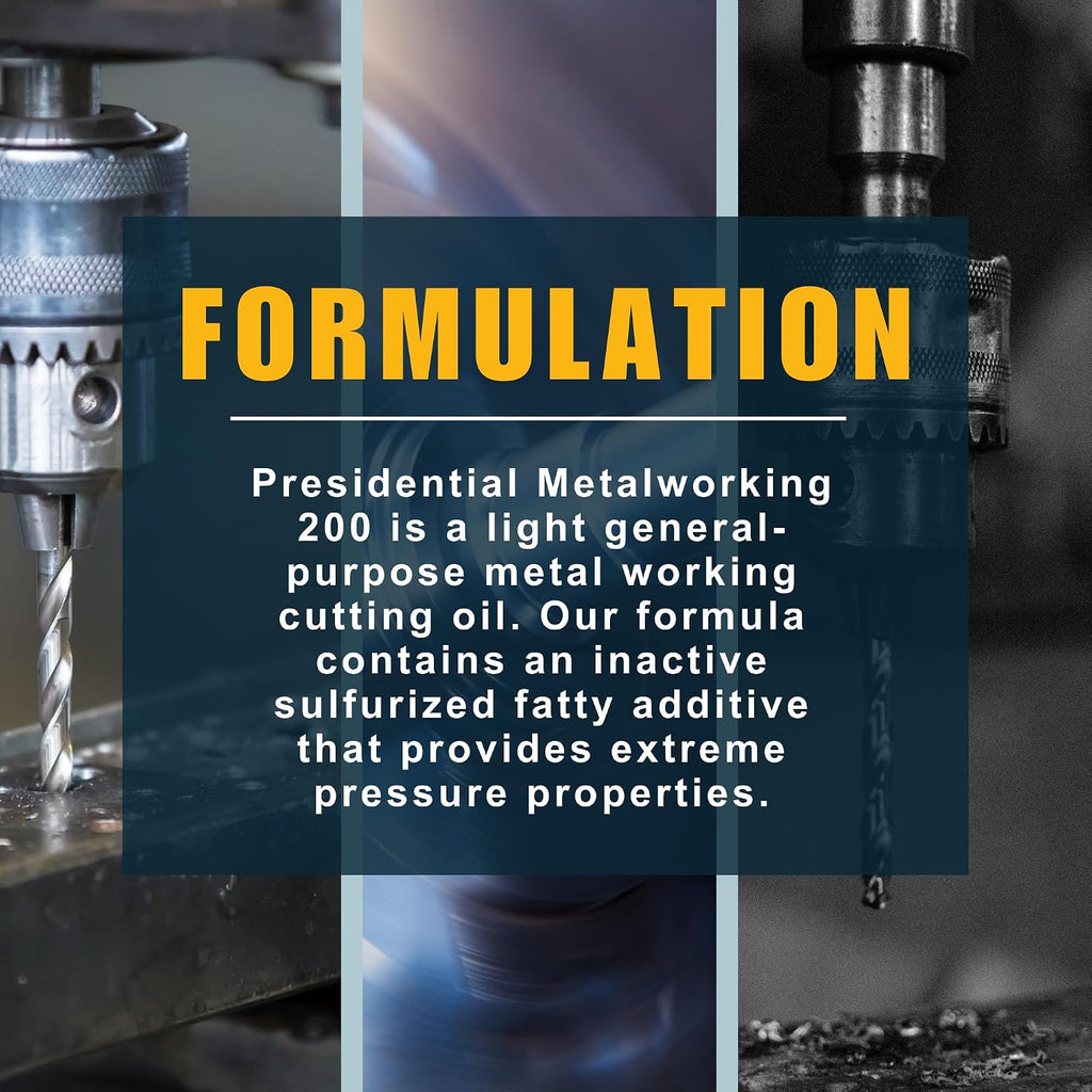 Metalworking 200 - Industrial Lubricant for Cutting, Tapping, Turning on Ferrous and Non-Ferrous Metals - Non-Soluble - Multipurpose Cutting Fluid that Prolongs Tool Life - Made in USA (5 Gallon)