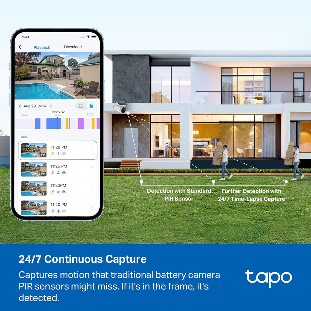 Tapo MagCam 4K Outdoor Wireless Security Camera - Battery with Integrated Solar, Magnetic Mount, Person/Vehicle Detection, 24/7 Capture, Subscription-Free Local Storage or Optional Cloud, C465