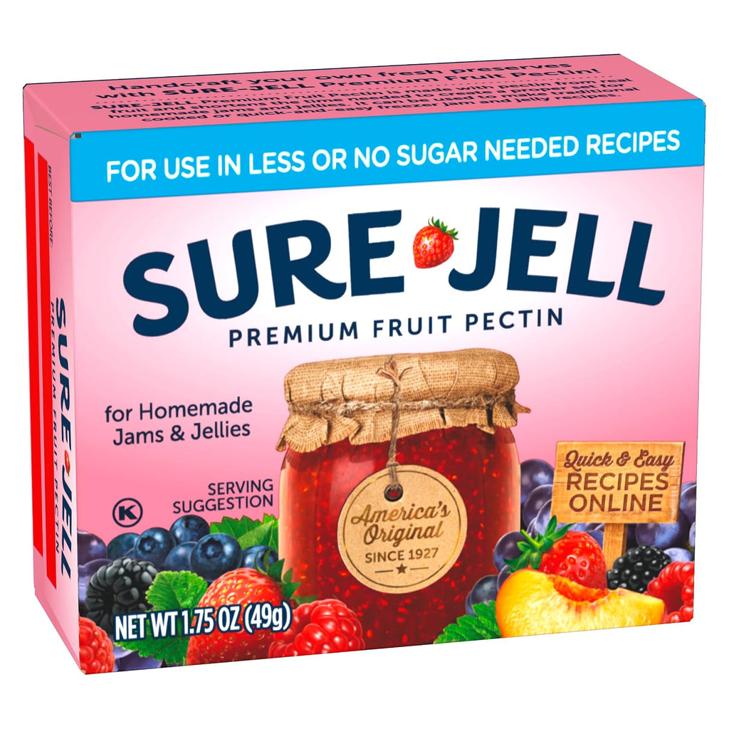 Sure-Jell Premium Fruit Pectin for Less or No Sugar Needed Recipes, 1.75 oz Box (Pack of 24)
