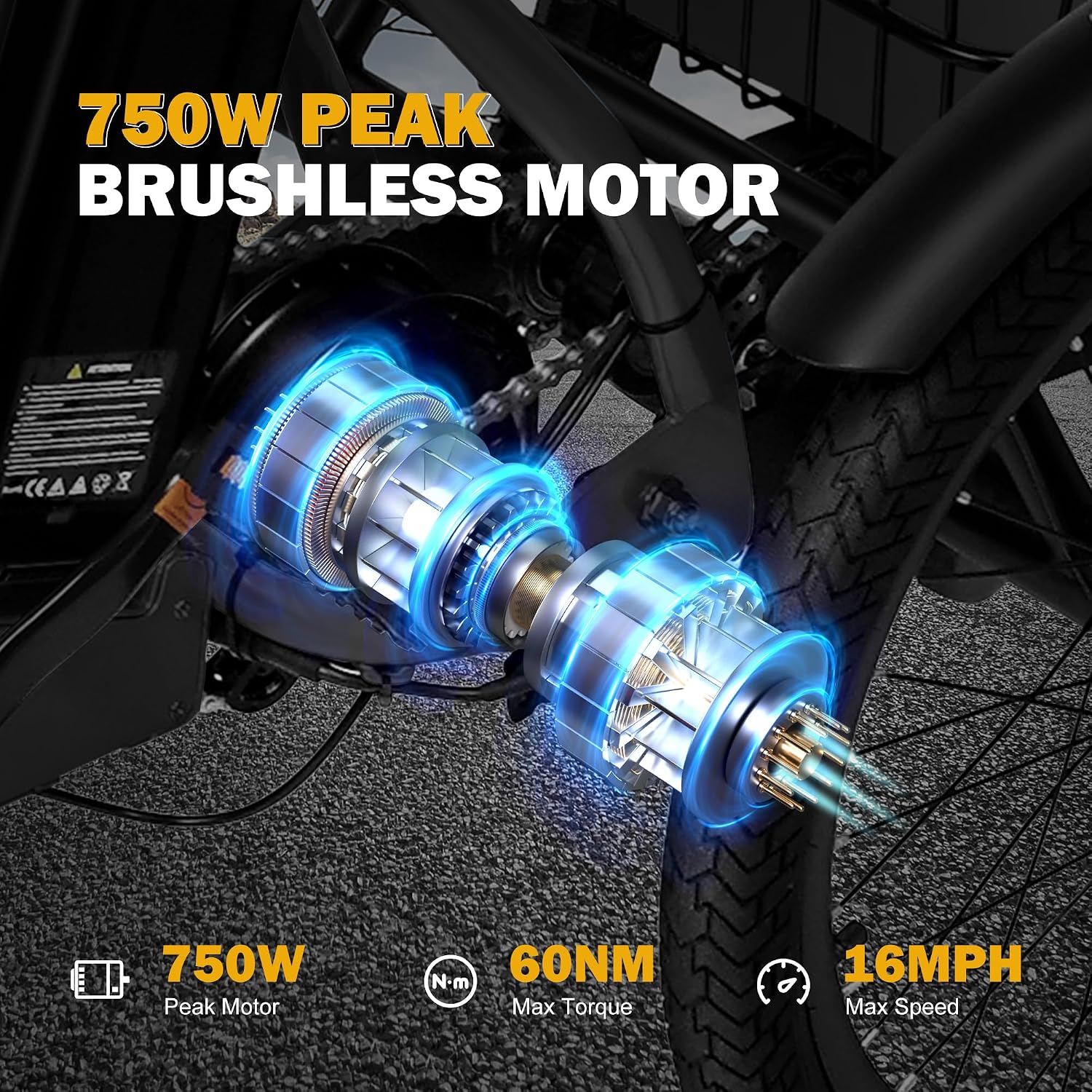 Qlife Triker Electric Bike, Peak 1200W Brushless Motor Folding Trike Ebike, 499Wh Removable Battery, Step-Thru 3 Wheel Electric Bicycle, Up to 55 Miles, 18 Tire Tricycle for Adults