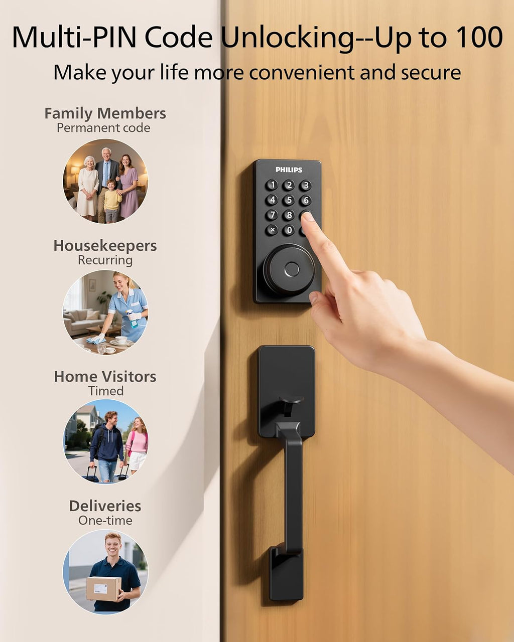 Philips Security Video Doorbell Camera Bundle with Wi-Fi Smart Door Lock