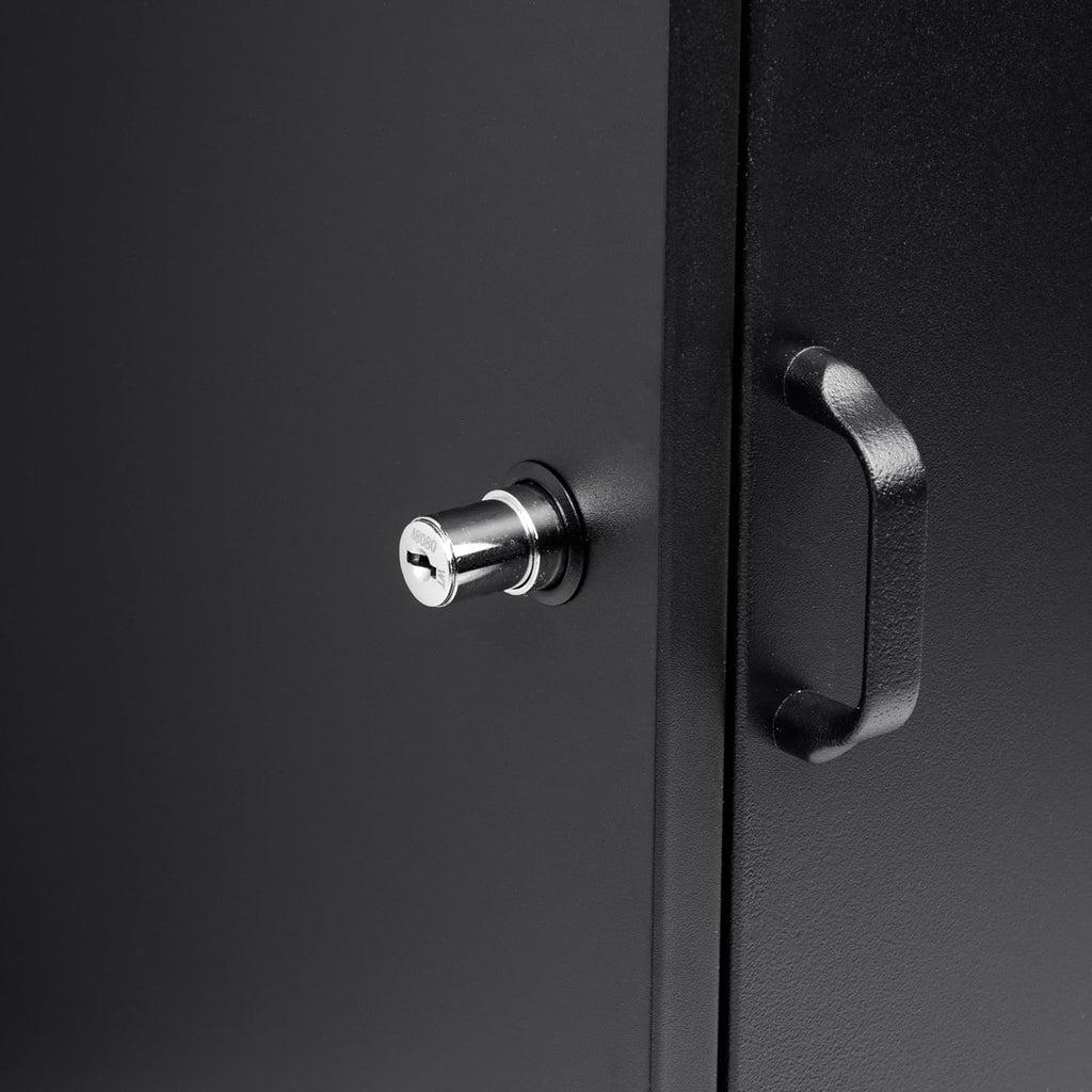 Winbest Steel Freestanding Floor Lockable Drop Slot Mail Box with Parcel Compartment, Black