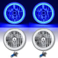 Octane Lighting 7 Inch Blue COB LED Halo Angel Eye H4 Headlamp Headlight Halogen Light Bulb Pair